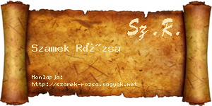 Szamek Rózsa névjegykártya
