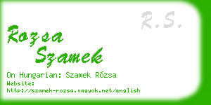 rozsa szamek business card